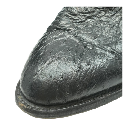 Black Quill Pattern Ostrich Leather Boots