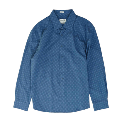 Blue Abstract Long Sleeve Button Down