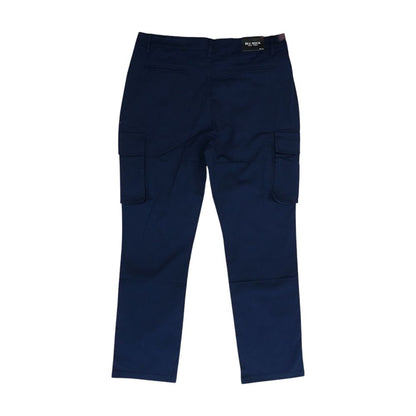 Navy Solid Cargo Pants