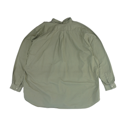 Green Tall Solid Long Sleeve Button Down