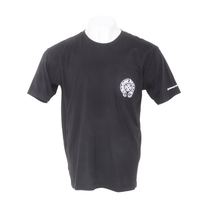 Black Spring-Summer 2021 Black Horse Shoe Logo Pocket T-Shirt