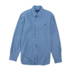 Blue Solid Long Sleeve Button Down