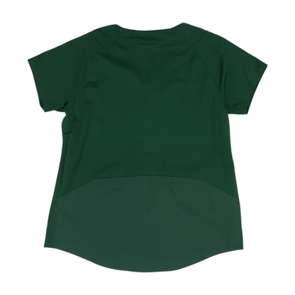 Green Solid Short Sleeve Button Down