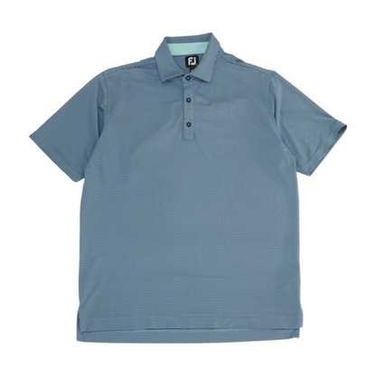 Blue Striped Short Sleeve Polo