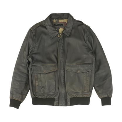 Brown Solid Leather Jacket