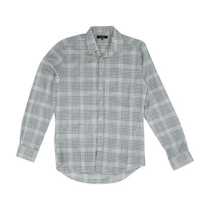 Navy Check Long Sleeve Button Down