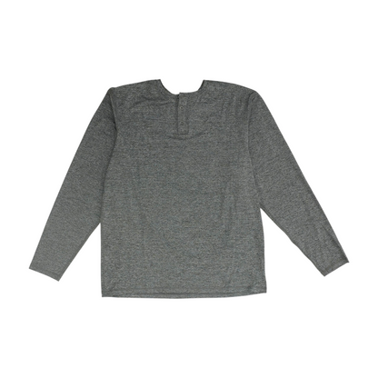 Gray Solid Henley T-Shirt