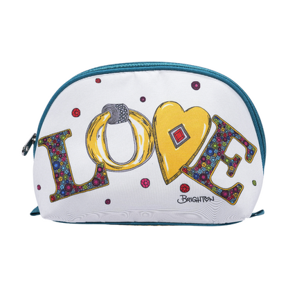 White Print Makeup Bag