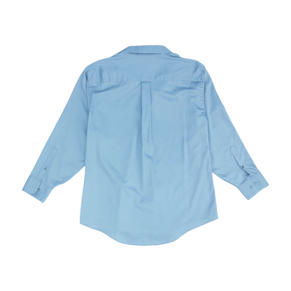 Gray Solid Long Sleeve Button Down
