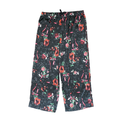 Black Tall Floral Pajama Bottom
