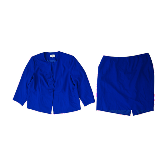 Blue Plus Solid Skirt Set