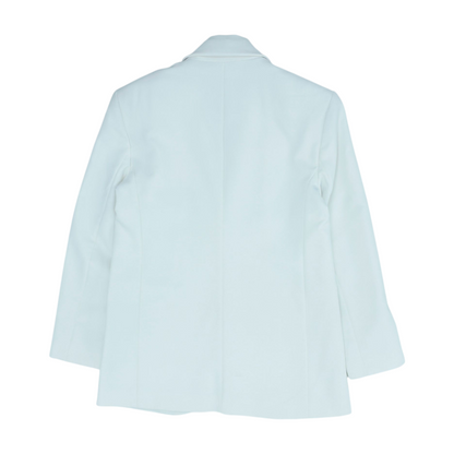 White Solid Blazer