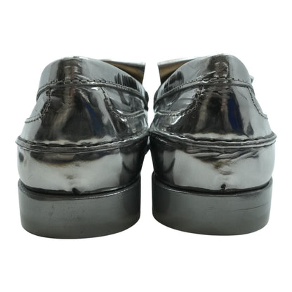 Silver Leather Loafer Dress Shoes