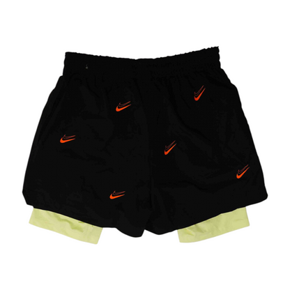 Black Graphic Active Shorts