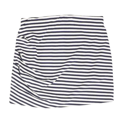 Navy Striped Mini Skirt