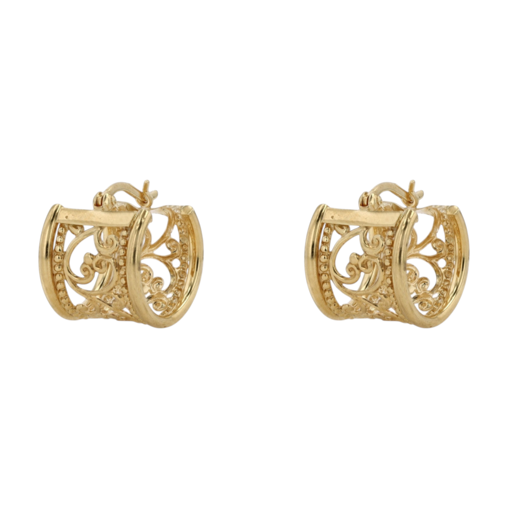 18K Yellow Gold Hoop Earrings – Image 1