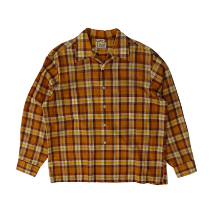 Orange Check Long Sleeve Button Down
