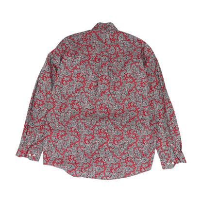 Red Floral Long Sleeve Button Down