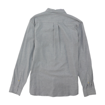 Gray Solid Long Sleeve Button Down