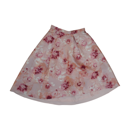 Pink Floral Midi Skirt