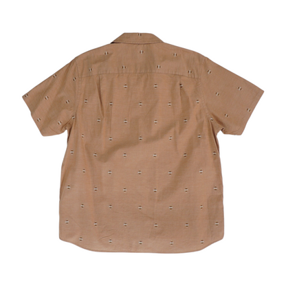 Orange Print Short Sleeve Button Down