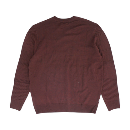 Burgundy Solid Pullover Sweater