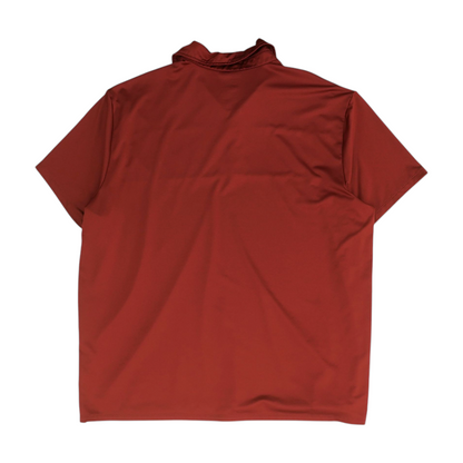 Maroon Color Block Short Sleeve Polo