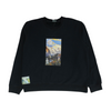 Black Print Sweatshirt Pullover
