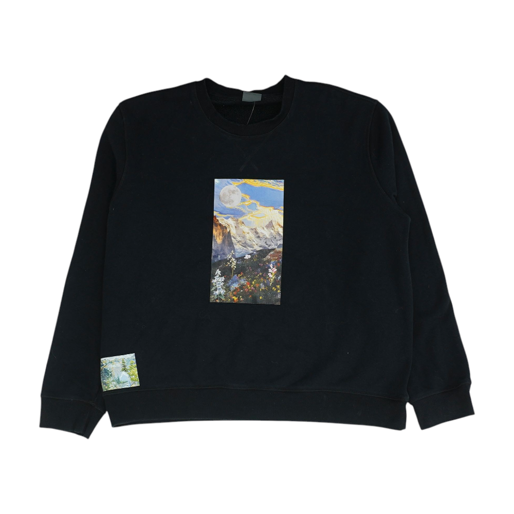 Black Print Sweatshirt Pullover