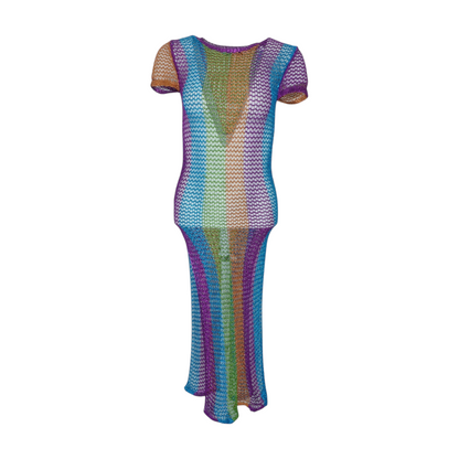 Multi Striped Midi Dress