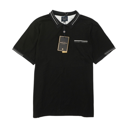 Black Solid Short Sleeve Polo