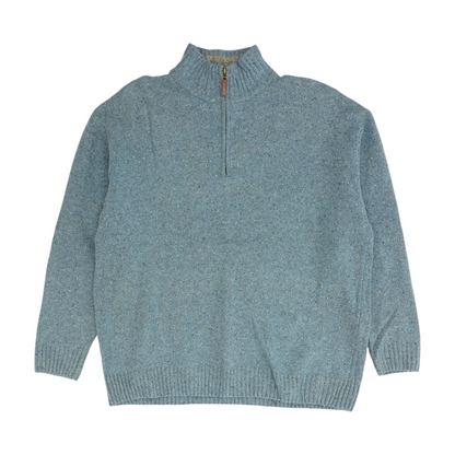 Blue Solid 1/4 Zip Sweater