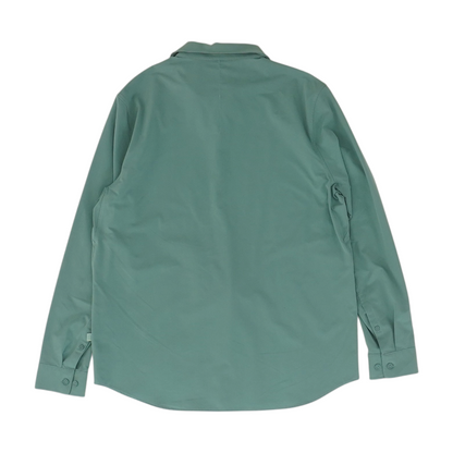 Green Solid Long Sleeve Button Down