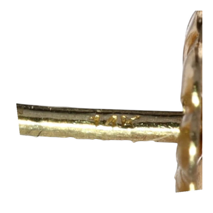 14K Yellow Gold Diamond Stud Earring