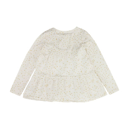 Beige Graphic Long Sleeve Blouse
