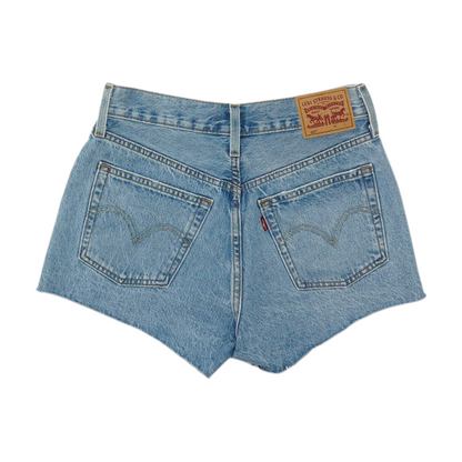 Blue Solid Denim Shorts