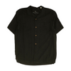 Black Solid Short Sleeve Button Down