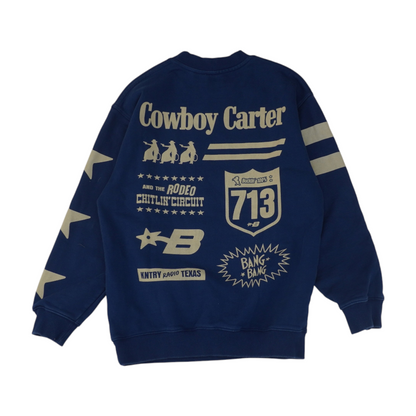 Blue Solid Sweatshirt Pullover