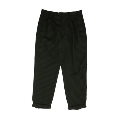 Black Striped Regular Pants