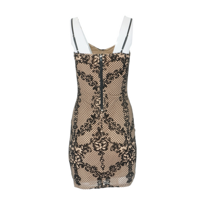 Tan Print Mini Dress