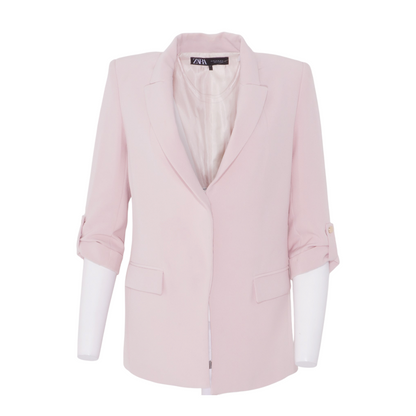 Pink Solid Blazer