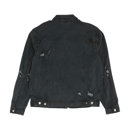 Black Denver Broncos Solid Denim Jacket