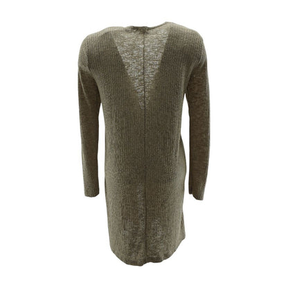 Beige Solid Cardigan Sweater