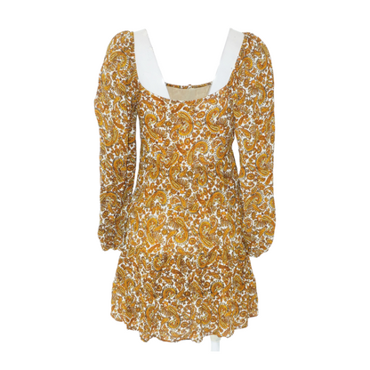 White Paisley Mini Dress