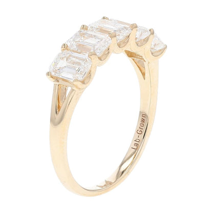 2 Ct 14K Gold Emerald Cut Lab Grown Diamond Band