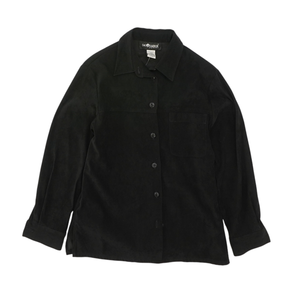 Sag Harbor Vintage Black Petite Button Down – Image 1