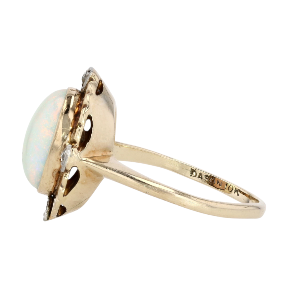 10K Two-Tone Gold Opal Fashion Ring