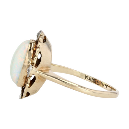 10K Two-Tone Gold Opal Fashion Ring