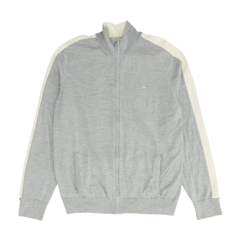 Calvin Klein Gray Solid Cardigan Sweater – Image 1