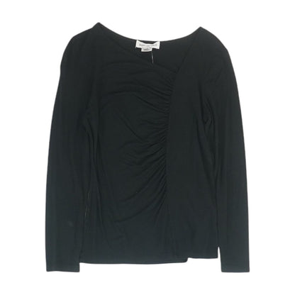 Black Solid Long Sleeve Blouse